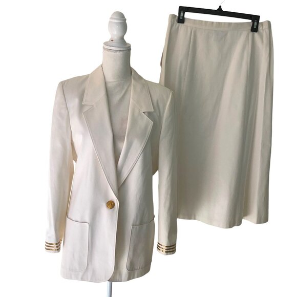 Miss Sophisticates By Pendleton Dresses & Skirts - Miss Sophisticates By Pendleton Womens Two Piece Skirt Suit Size 12 White Classi